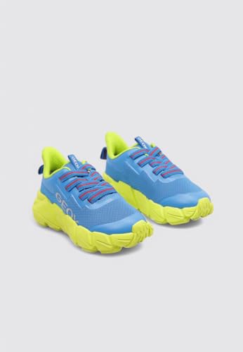 Geox J FLEXYPER Fast BOY Sneaker, Royal/Lime, 11 UK Child - Image 2