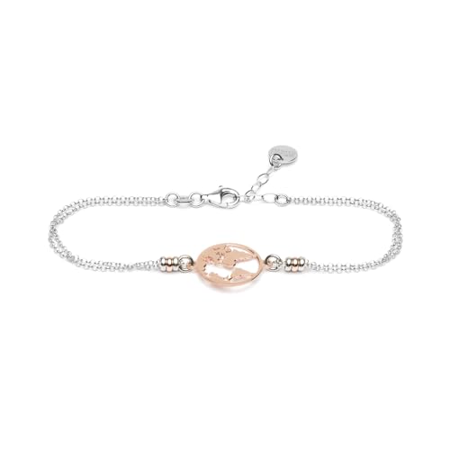 Bracelet carte du monde argent 925 le cadeau idéal pour femme