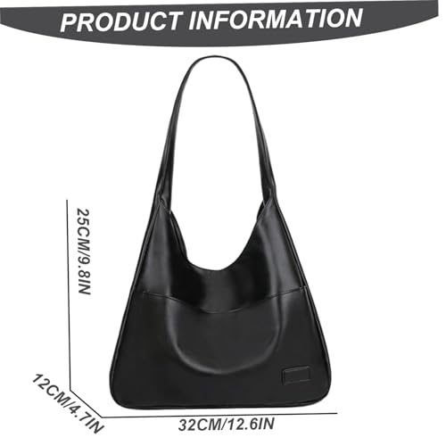 Sac slouchy en cuir PU effet rétro à larges anses - 4