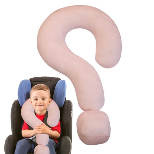 Almohada cervical para viajar, almohada cervical para viajar, almohada grande y divertida con forma de signo de interrogación de 21,65 pulgadas, soporte multifuncional para cuello y cabeza, oreill