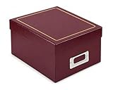 Classic Fotobox für 700 Fotos 10x15 cm – elegante Photo Box mit Trennkarten, Vinyleinband, Gold- oder Silberprägung, Erinnerungsbox zur Fotoaufbewahrung: Farbe: Bordeaux