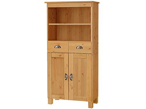 Midischrank Hochschrank Badschrank Badezimmer Badmöbel Landhaus Kiefer Massivholz gebeizt geölt 60x30x125 cm (gebeizt geölt) Cover
