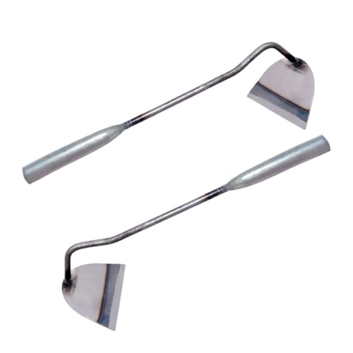 POPETPOP 2 Pièces à Manche en Fer Putes Désherbage Outil De Pelouse Coupe-Bordures Outils De Jardinage Tondeuse à Gazon Bordure De Jardin Râteaux Pelle Silver Acier Inoxydable