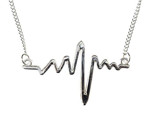 Collier ECG lignes de courbe de battement de coeur 45cm médecine