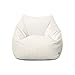 rucomfy Beanbags Adults Large Snuggle Chair - Large Corduroy Armchair for Home Furniture - Living Room or Bedroom Seating - Machine Washable - 80 x 95 x 88cm (Ivory, Beanbag Only)