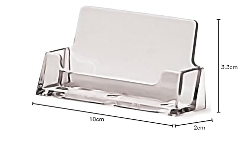 2 Pack Clear Business Card Holder for Desk - Office Display Stand, Acrylic Plastic, Fits 30-50 Cards - Image 4