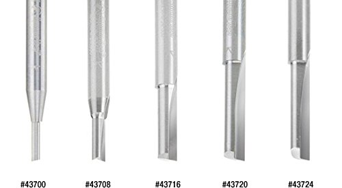 Amana Tool 43724 Solid Carbide Single Flute Straight Plunge Bit - 1/4" Dia, 1/4" Shank