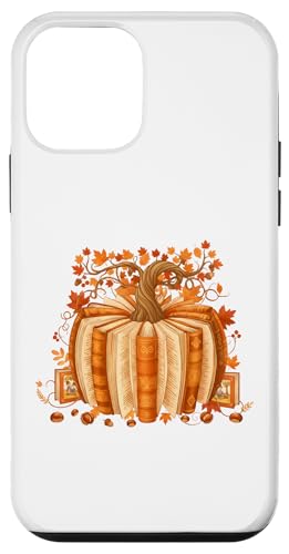 本 かぼちゃ 秋 ハロウィン 先生 図書館 本の虫 スマホケース iPhone 12 mini 用