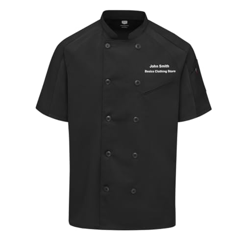 Custom Embroidery Men's Short Sleeve Airflow Raglan Chef Coat OilBlok with Name Embroidery