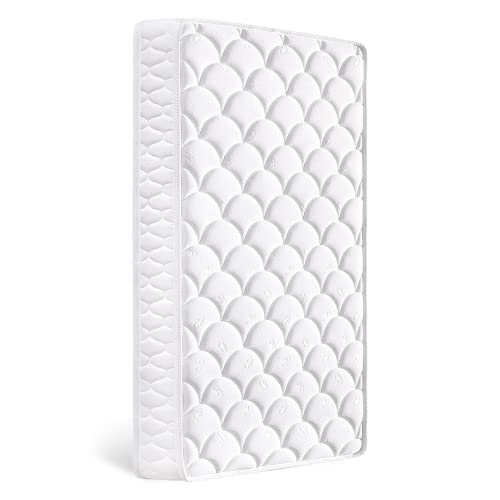 Image of LetMxiu Premium Crib & Toddler Mattress, 100% Knitted Fabric, Premium Fleece Surface-Hypoallergenic, Soft Breathable, 5" Thick-Firm and Optimal Support, Non-Toxic Crib Mattress for Crib & Toddler Bed
