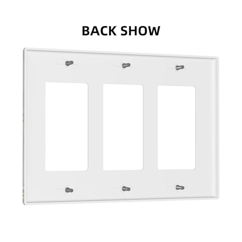 Decorative Outlet Covers Window Beach Seascape View Green Leaves 3 Gang Wall Plate Triple Rocker Light Switch Cover Plate Jumbo Electrical GFCI Faceplate for Bedroom Bathroom Decor