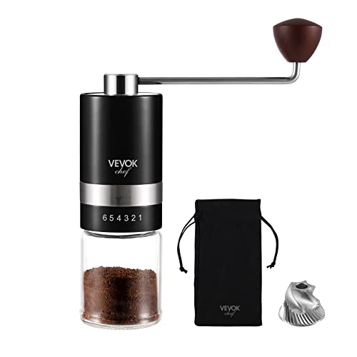 Comparison: Best Hand Crank Coffee Bean Grinder 7 VEVOK CHEF Manual Coffee Grinder Hand Coffee Grinder 6 External Adjustable Setting Stainless Steel Conical Burr Coffee Mill Portable Hand Crank Coffee Bean Grinder Fine for Espresso