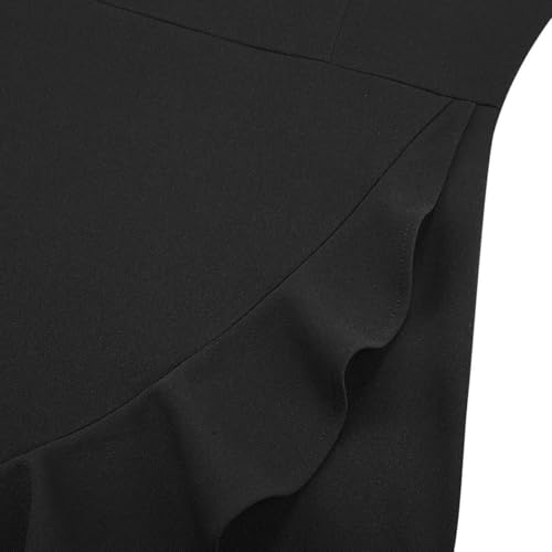 Image of FORTRIC Women Square Neck Summer Wedding Guest Formal Party Cocktail Midi Dress