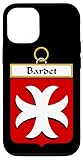 Installation facile Coque pour iPhone 14 Pro Armoiries Bardet - Blason de la famille