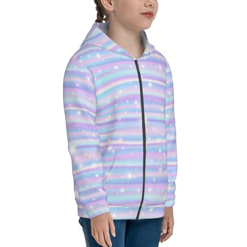 Striped Gradient Kid Hoodies Boys Zip Up Sweatshirts Girls Pullover with Pocket4