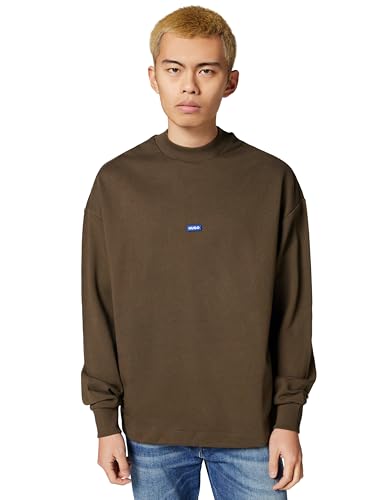 HUGO Men's Sweatshirt, Dark Brown 208, XL