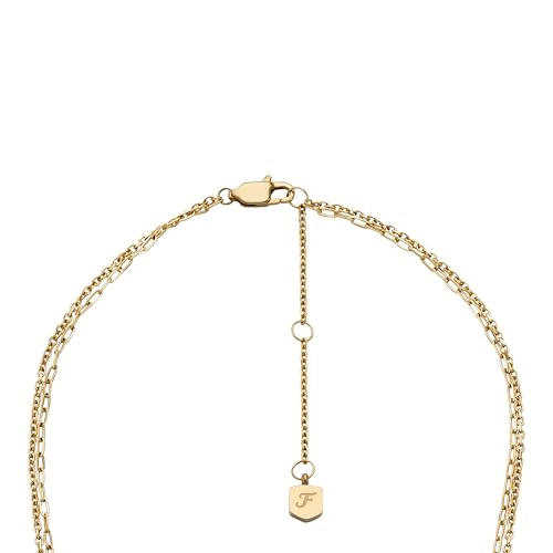 Image of Fossil Women's Ellis Toi Et Moi Gold-Tone Brass Station Necklace