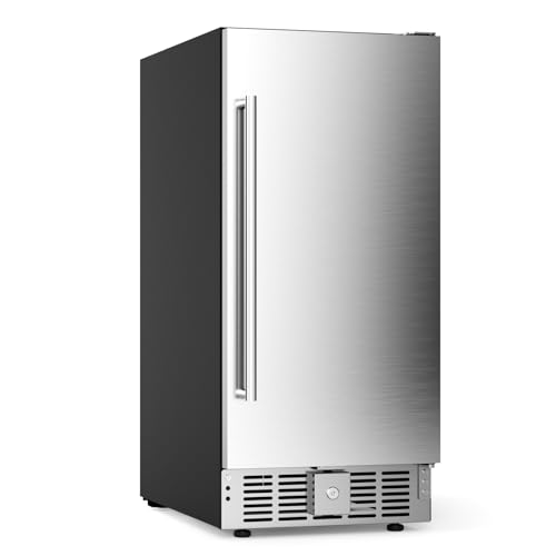 15 Inch Beverage Refrigerator, Under Counter Drink Fridge with Stainless Steel Door, Built-in & Freestanding Beverage Co - Detailed View