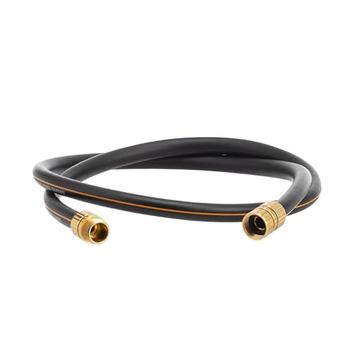 Giraffe Tools Garden Hose 5/8 Custom Length No Kink Flexible Leakproof Water Hose 600 Burst PSI 6ft Male Female Fittings Black Orange