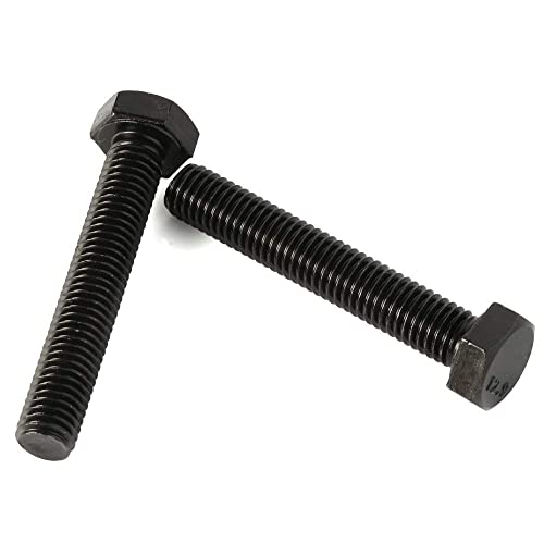 Image of Mellewell M8 x 70mm Hex Head Screw Bolts, Fully Threaded, Alloy Steel Grade 12.9, Black Oxide Finish, Quantity 10