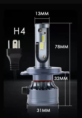 France-ledcar - Kit de bombillas LED H4, 6500 K, impermeable, IP65, larga duración, alta calidad, +300% de brillo, kit LED antierror para vehículo