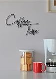 Coffee Time Wanddeko, Lasergraviertes Holzschild Set, 17x33 cm und 17x23 cm, Handgefertigt, Moderne Küchen-Dekoration, Hochwertiges Holz