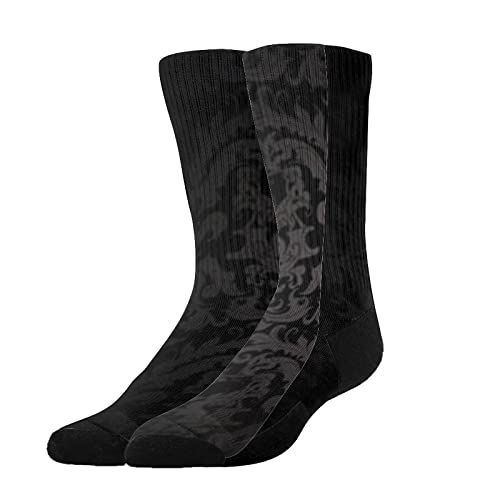 Amrandom Mens Colorful Socks 1 Pair, Cushioned Breathable Athletic Socks With Arch Support, For Black Red Paisley Floral #TOP18