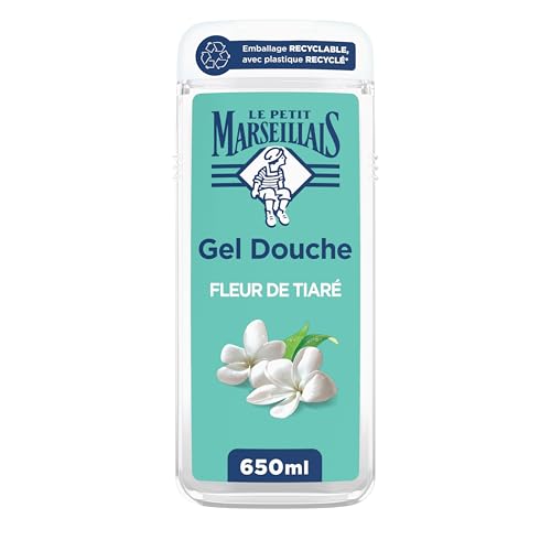 Le Petit Marseillais – Gel de Ducha Extra Suave Flor de Tiaré (frasco de 650 ml) – Fórmula vegana con 92% de ingredientes de origen natural – Envase reciclable, con plástico reciclado