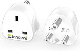 LENCENT 2X UK to South Africa Plug Adapter, Grounded SA Travel Adapter for South Africa, Namibia, Swaziland, Lesotho, Bhutan, Botswana, Mozambique and more (Type M)