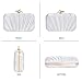 XINGSHUNFU Women's Clutch Purse Evening Bag Crossbody Shoulder Pleated Clutch Bag for Wedding, Party, Prom with Detachable Chain (Silver)