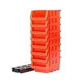 8 Stück Kunststoff-Aufbewahrungsboxen für Werkstatt, stapelbares und nestbares Design für einfache Organisation