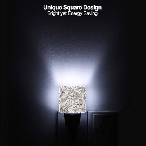 Image of LED Night Light,Japanese Chrysanthemum Flower LED Night Light Plug into Wall with Dusk to Dawn Light Sensor White Energy Efficient Nightlight for Bedroom Bathroom Hallway Living Room Kitchen