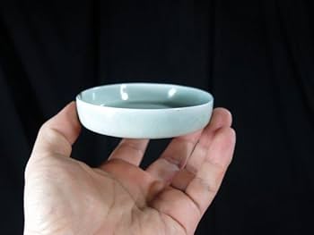 中国美術 宋 汝窯 青磁皿 青磁筆洗 幅18cm 箱付 中国古玩 c21112 中国美術 宋 汝窯 青磁皿 青磁筆洗 幅18cm 箱付 中国古玩 c21112