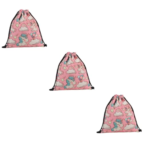 Sac à cordon licorne SOIMISS en polyester pour sport et rangement quotidien x3