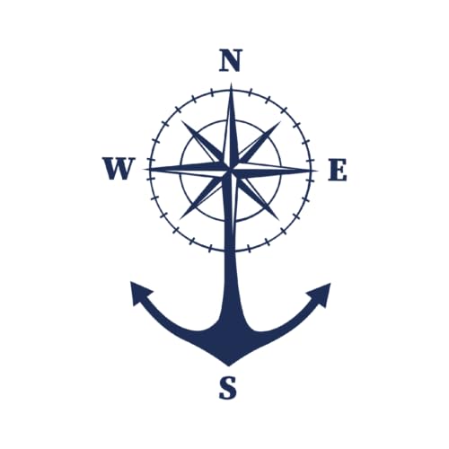 Tattwo.me - Tatuaggio temporaneo per adulti e bambini, 2 settimane, resistente all'acqua - ancora e bussola- Inchiostro vegetale - Certificato cosmetico UE (9X9 - M0139)