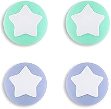 eXtremeRate PlayVital Star Design Cute Switch Thumb Grip Caps, Mint Green & Light Violet Joystick Caps for Nintendo Switch Lite, Silicone Analog Cover Thumbstick Grips for Switch OLED Joycon