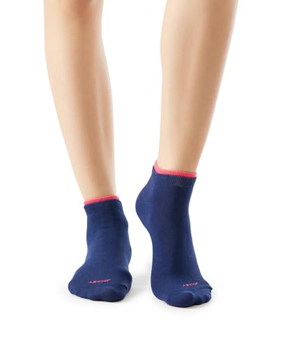 Jockey Women's Low Ankle Length Compact Cotton Stretch Socks with StayFresh Treatment (Pack of 2) 7491_Imperial Blue&Raspberry_Free Size - Image 2 thumbnail