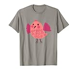 Pink Little Birdie Print Camiseta