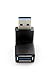 JEVIT USB 3.0 up Down Male to Female Extension Adapter Combo Upward and Downward 90 Degree Right Angle USB 3.0 Super-Speed Connector Adapte Coupler