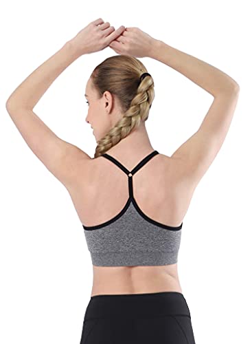 Image of AKAMC Women's Cross Back Sport Bras,Adjustable Straps Padded Criss Cross Cropped Bras for Yoga Workout Fitness