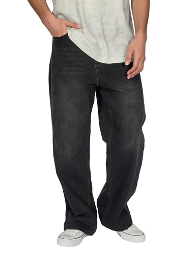 Plaid&Plain Men's Baggy Jeans
