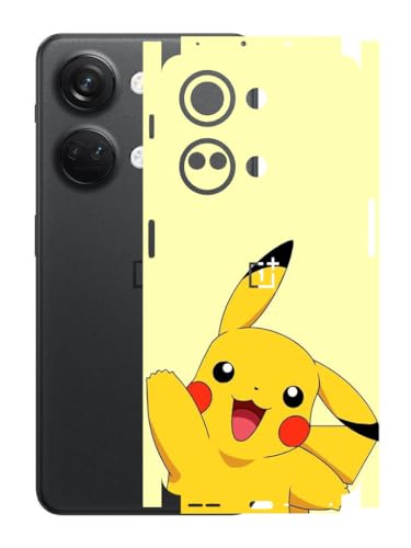 Image of AtOdds - Compatible for ONEPLUS NORD 3 (5G) Mobile Back Skin Sticker - Lamination - Film Wrap (Coverage - Back+Camera+Sides) (Design - Pika)