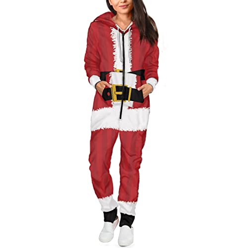 Christmas Men Women Long Sleeve Onesie Jumpsuit, Unisex Hoodie Sweatsuit Jogging Athletic Suits, Cozy Onesie Pajama2