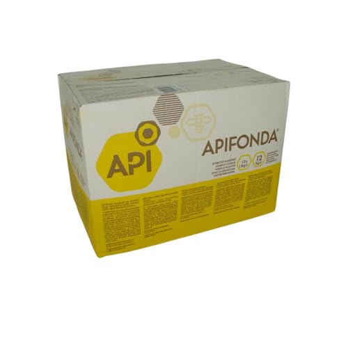 Apifonda Pâte alimentaire pour abeilles 12 x 1 kg – Pâte à sucre de qualité supérieure pour les abeilles mellifères – Nourriture idéale pour l'hiver et le printemps – Prêt à être travaillé
