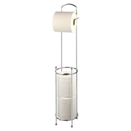 New Free Standing Toilet Roll Holder Chrome Paper Tissue Storage Dispenser Stand Shopmonk by zizzi
