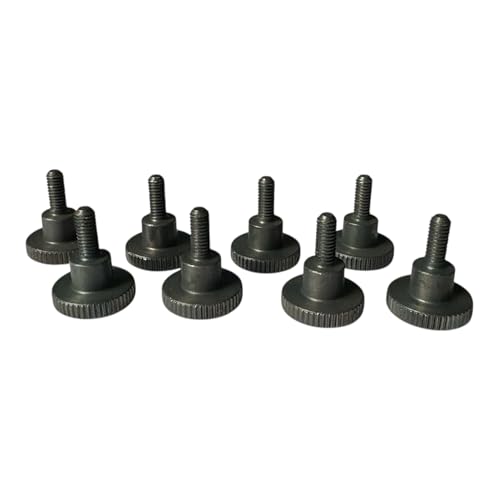 Precisiongeek - Lot de 8 vis à tête moletée en acier noir DIN 464 - M4 x 12 mm