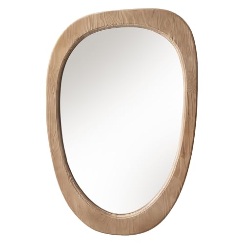 Riess Ambiente Design Spiegel Organic - 105cm - Natur beige - Wandspiegel aus Pinienholz mit abgerundetem Rahmen