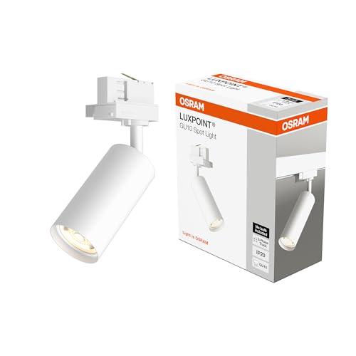 OSRAM LUXPOINT® Foco Carril Trifásico Orientable hasta máximo 6W LED casquillo GU10 (Bombilla No incluido) Interior color Negro Aluminio hierro PC (Negro | Trifásico)