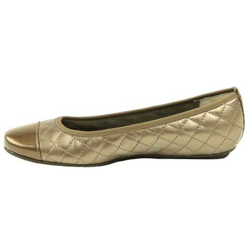VANELi Womens Serene Metallic Quilted Ballet Flats Casual - Gold3