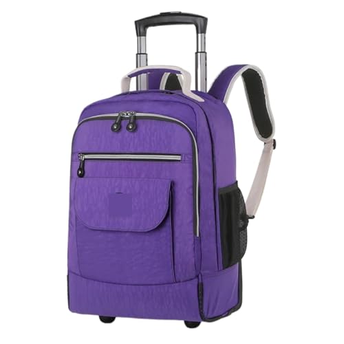 WLIHDB Mochila con Ruedas Mochila Escolar con Ruedas, Mochila, de Viaje Gran Capacidad, Bolsa para Hombre Y Mujer(Purple)